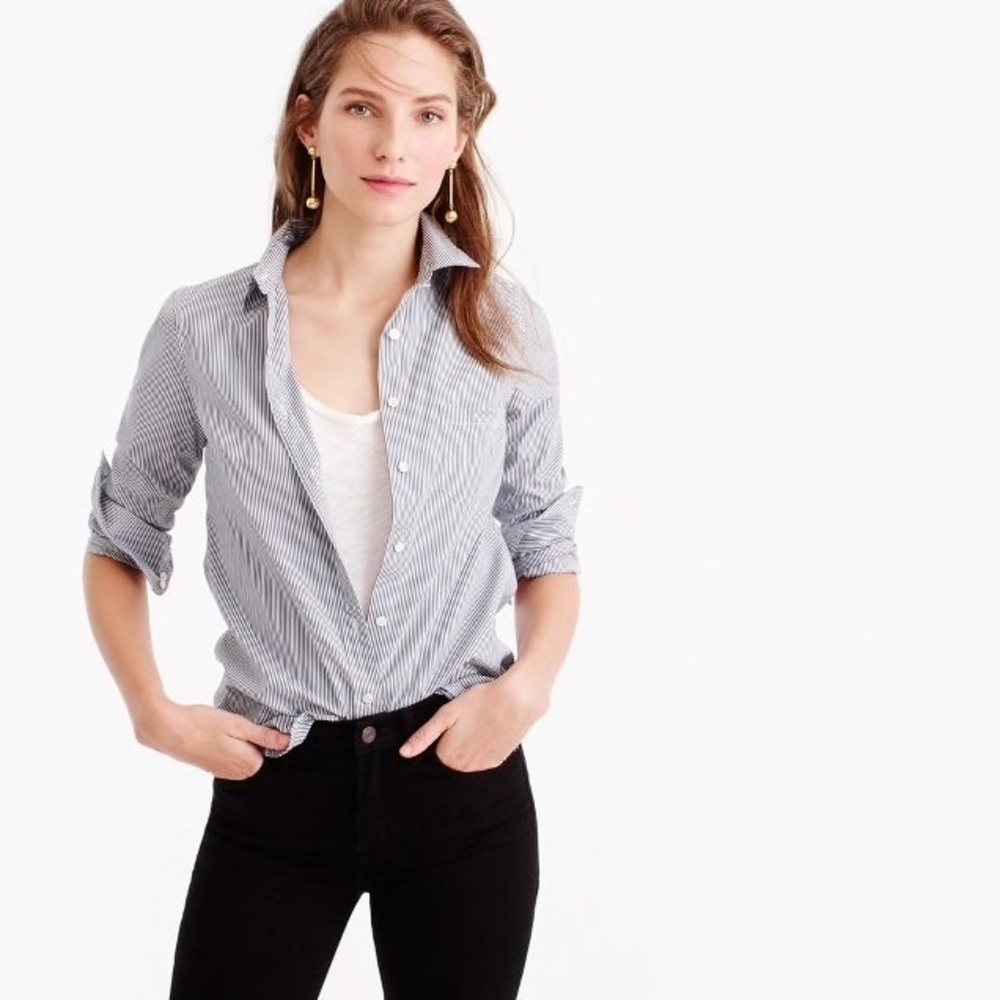 J. Crew Everyday Shirt in Striped Poplin